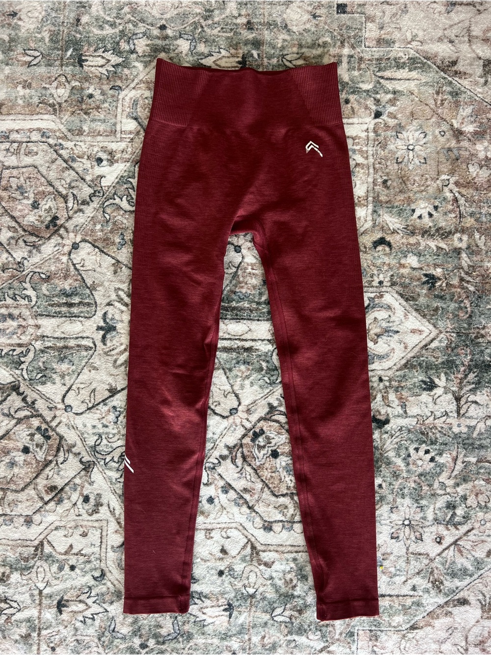 Oner Active No Front Seam Leggings Red/Burgundy Size Small